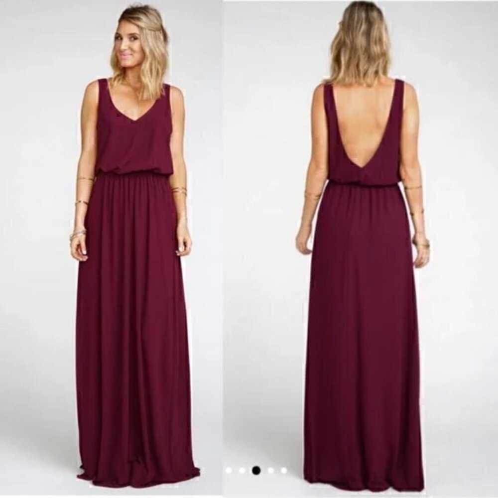 Show Me Your Mumu Kendall Maxi Dress in Merlot Chiffon Size XXS NWT